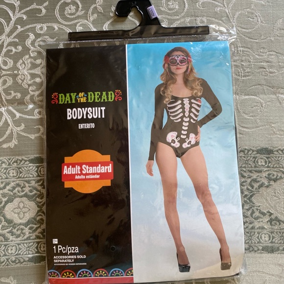 DAY OF THE DEAD BODYSUIT COSTUME SIZE SMALL/MEDIUM 🌟NWT🌟 - Picture 3 of 9